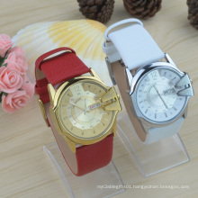 Genuine Leather Strap Double Date Lady Watch